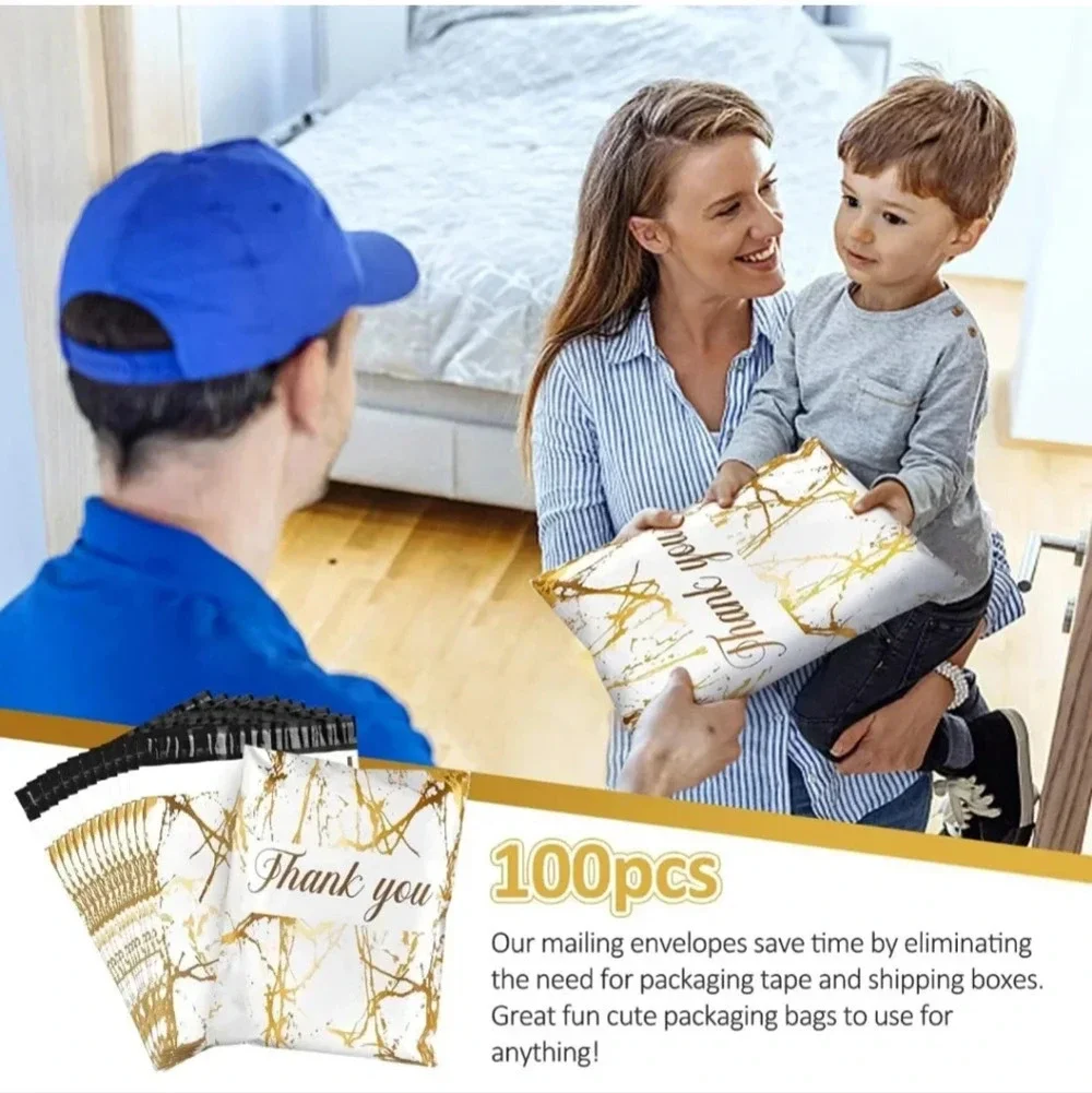 100 Pack Poly Mailers 10x13, Cute Packaging Envelope Mailers Polymailers Packagi